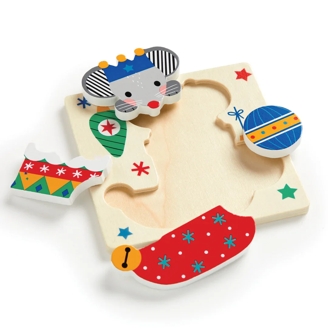 ENSEMBLE DE 4 CASSE-TÊTES EN BOIS "AMIS FESTIFS DE NOËL" – Image 3