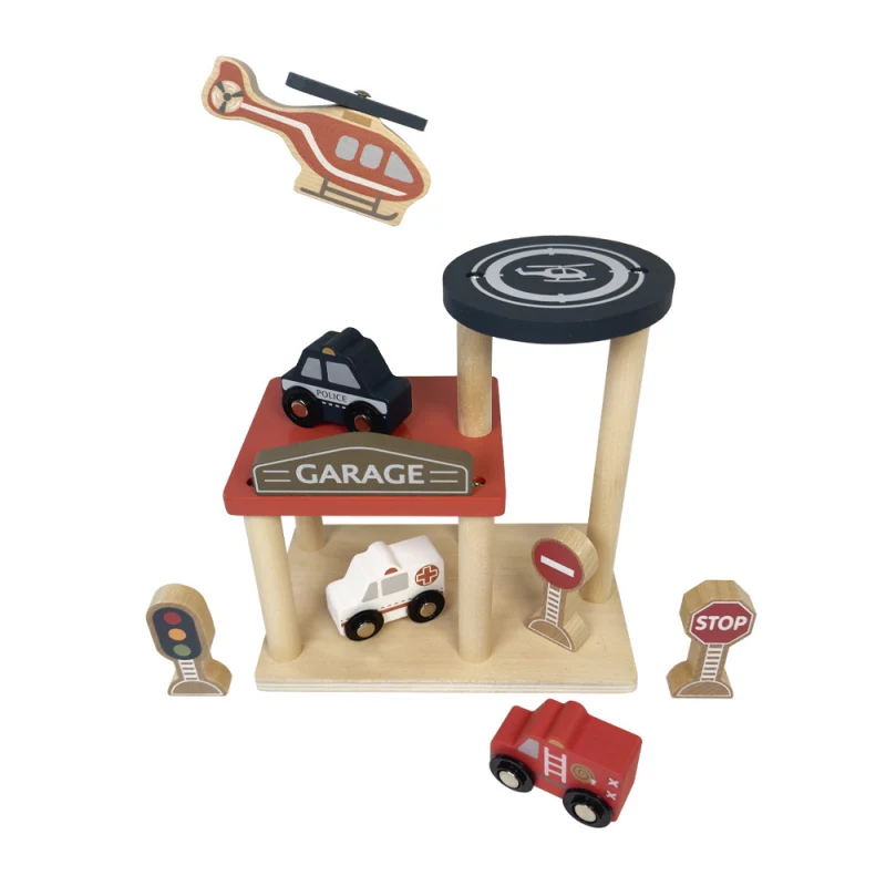 GARAGE AVEC VOITURES EN BOIS – Image 2