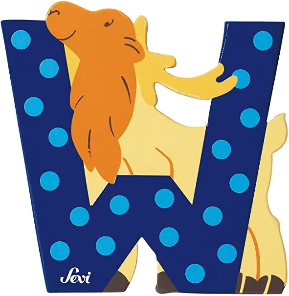 LETTRE W EN BOIS - WAPITI